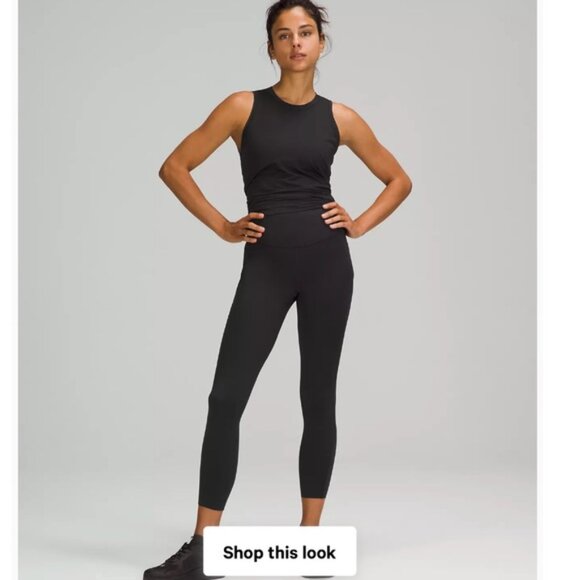 Lululemon Women's Size 12 Base Pace High Rise 25” Tight Stretch Black Nulux - Picture 1 of 10